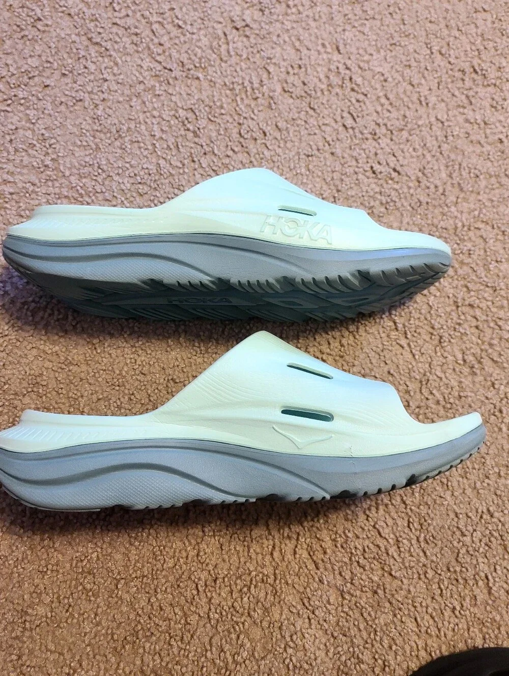 Men's 10, Hoka Slide Sandals - Mint Green Aqua Color.